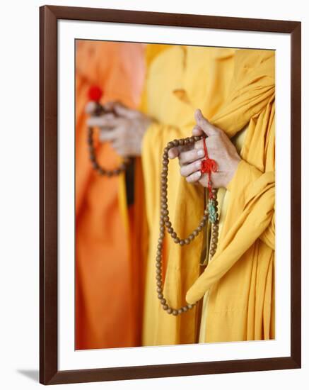 Buddhist Monks Praying, Thiais, Val De Marne, France, Europe-null-Framed Photographic Print