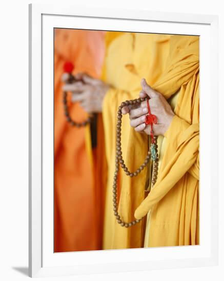 Buddhist Monks Praying, Thiais, Val De Marne, France, Europe-null-Framed Photographic Print