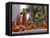 Buddhist Monks Relaxing Amongst the Temples of Angkor, Cambodia, Indochina, Southeast Asia-Andrew Mcconnell-Framed Stretched Canvas