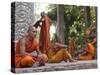 Buddhist Monks Relaxing Amongst the Temples of Angkor, Cambodia, Indochina, Southeast Asia-Andrew Mcconnell-Stretched Canvas