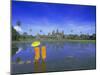 Buddhist Monks Standing in Front of Angkor Wat, Siem Reap, Cambodia-Gavin Hellier-Mounted Premium Photographic Print