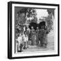 Buddhist Monks with Sunshades and Fans, Rangoon, Burma, 1908-null-Framed Photographic Print