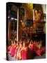Buddhist Monks Worshipping in the Grand Hall, Jade Buddha Temple (Yufo Si), Shanghai, China-Gavin Hellier-Stretched Canvas