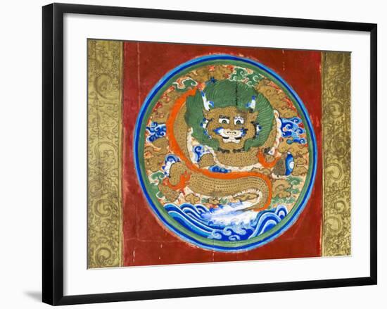 Buddhist mural inside the grotto, Mati Temple Scenic Area. Zhangye, Gansu Province, China.-Keren Su-Framed Photographic Print