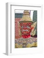 Buddhist Mythology Yaksa, Temple of the Emerald Buddha, Bangkok, Thailand-David R. Frazier-Framed Photographic Print