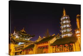 Buddhist Nanchang Nanchang Temple Pagoda Tower Wuxi Jiangsu Province, China-William Perry-Stretched Canvas