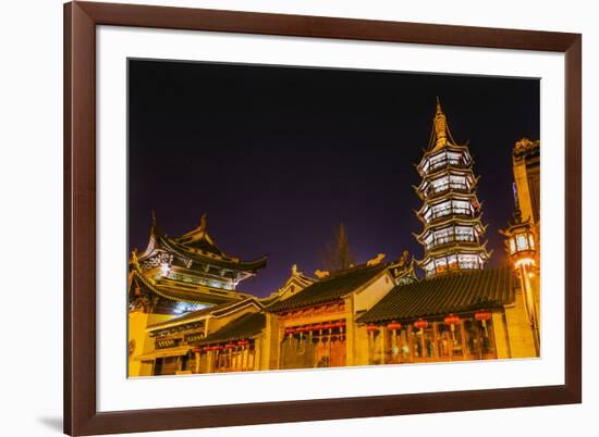 Buddhist Nanchang Nanchang Temple Pagoda Tower Wuxi Jiangsu Province, China-William Perry-Framed Photographic Print