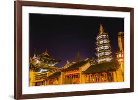 Buddhist Nanchang Nanchang Temple Pagoda Tower Wuxi Jiangsu Province, China-William Perry-Framed Photographic Print