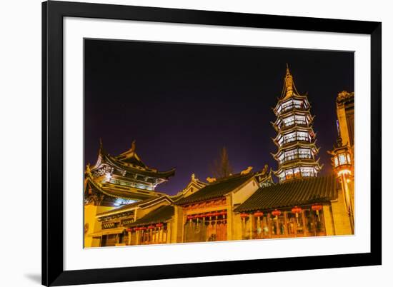 Buddhist Nanchang Nanchang Temple Pagoda Tower Wuxi Jiangsu Province, China-William Perry-Framed Photographic Print