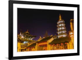 Buddhist Nanchang Nanchang Temple Pagoda Tower Wuxi Jiangsu Province, China-William Perry-Framed Photographic Print