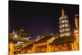 Buddhist Nanchang Nanchang Temple Pagoda Tower Wuxi Jiangsu Province, China-William Perry-Stretched Canvas