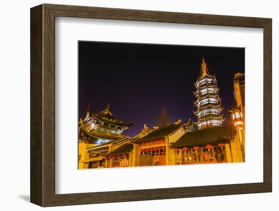 Buddhist Nanchang Nanchang Temple Pagoda Tower Wuxi Jiangsu Province, China-William Perry-Framed Photographic Print