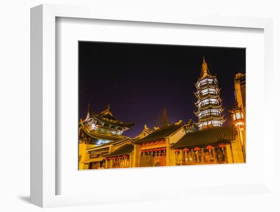Buddhist Nanchang Nanchang Temple Pagoda Tower Wuxi Jiangsu Province, China-William Perry-Framed Photographic Print