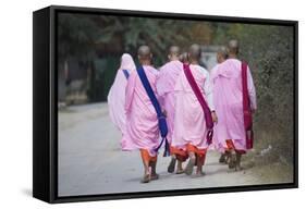 Buddhist Nuns in Traditional Robes, Sagaing, Myanmar (Burma), Southeast Asia-Alex Robinson-Framed Stretched Canvas
