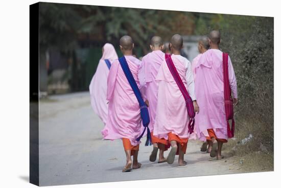 Buddhist Nuns in Traditional Robes, Sagaing, Myanmar (Burma), Southeast Asia-Alex Robinson-Stretched Canvas