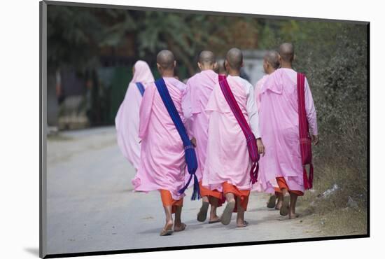 Buddhist Nuns in Traditional Robes, Sagaing, Myanmar (Burma), Southeast Asia-Alex Robinson-Mounted Photographic Print