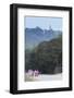 Buddhist Nuns in Traditional Robes with the Stupas of Sagaing in the Distance, Myanmar (Burma)-Alex Robinson-Framed Photographic Print