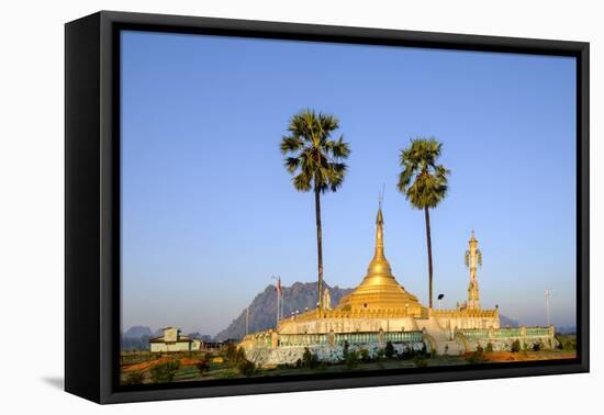 Buddhist Pagoda in a Karstic Landscape, Hpa An, Kayin State (Karen State), Myanmar (Burma), Asia-Nathalie Cuvelier-Framed Stretched Canvas