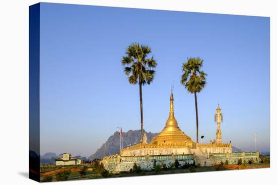 Buddhist Pagoda in a Karstic Landscape, Hpa An, Kayin State (Karen State), Myanmar (Burma), Asia-Nathalie Cuvelier-Stretched Canvas