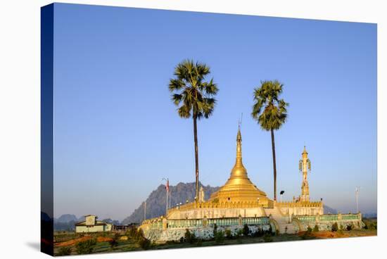 Buddhist Pagoda in a Karstic Landscape, Hpa An, Kayin State (Karen State), Myanmar (Burma), Asia-Nathalie Cuvelier-Stretched Canvas