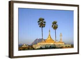 Buddhist Pagoda in a Karstic Landscape, Hpa An, Kayin State (Karen State), Myanmar (Burma), Asia-Nathalie Cuvelier-Framed Photographic Print