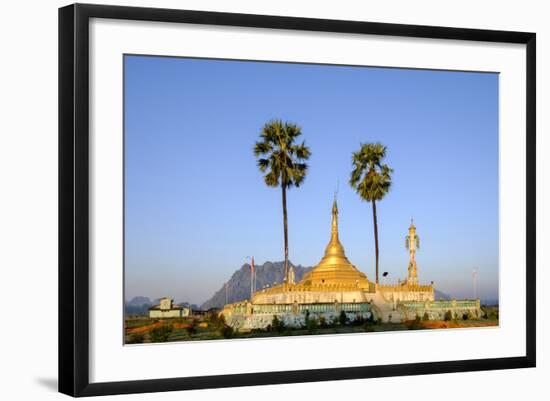 Buddhist Pagoda in a Karstic Landscape, Hpa An, Kayin State (Karen State), Myanmar (Burma), Asia-Nathalie Cuvelier-Framed Photographic Print