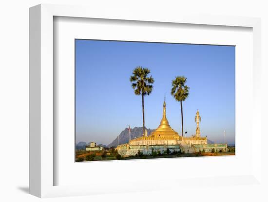 Buddhist Pagoda in a Karstic Landscape, Hpa An, Kayin State (Karen State), Myanmar (Burma), Asia-Nathalie Cuvelier-Framed Photographic Print