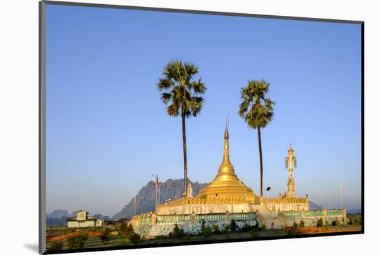 Buddhist Pagoda in a Karstic Landscape, Hpa An, Kayin State (Karen State), Myanmar (Burma), Asia-Nathalie Cuvelier-Mounted Photographic Print