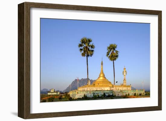 Buddhist Pagoda in a Karstic Landscape, Hpa An, Kayin State (Karen State), Myanmar (Burma), Asia-Nathalie Cuvelier-Framed Photographic Print