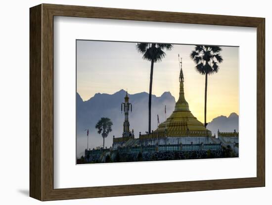 Buddhist Pagoda in a Karstic Landscape, Hpa An, Kayin State (Karen State), Myanmar (Burma), Asia-Nathalie Cuvelier-Framed Photographic Print