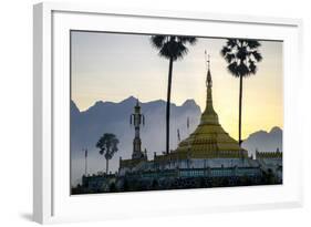 Buddhist Pagoda in a Karstic Landscape, Hpa An, Kayin State (Karen State), Myanmar (Burma), Asia-Nathalie Cuvelier-Framed Photographic Print