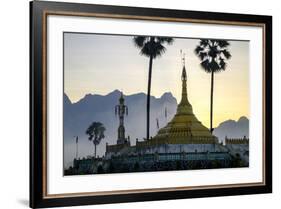 Buddhist Pagoda in a Karstic Landscape, Hpa An, Kayin State (Karen State), Myanmar (Burma), Asia-Nathalie Cuvelier-Framed Photographic Print