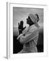 Buddhist Pilgrim Praying on Top of Sacred Mountain of Sri Pada in Ceylon-Howard Sochurek-Framed Photographic Print