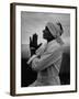 Buddhist Pilgrim Praying on Top of Sacred Mountain of Sri Pada in Ceylon-Howard Sochurek-Framed Photographic Print