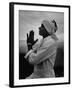 Buddhist Pilgrim Praying on Top of Sacred Mountain of Sri Pada in Ceylon-Howard Sochurek-Framed Photographic Print