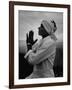 Buddhist Pilgrim Praying on Top of Sacred Mountain of Sri Pada in Ceylon-Howard Sochurek-Framed Photographic Print