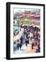 Buddhist pilgrims making the kora, Boudhanath Stupa, largest Asian Stupa, UNESCO World Heritage Sit-G&M Therin-Weise-Framed Photographic Print