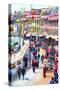 Buddhist pilgrims making the kora, Boudhanath Stupa, largest Asian Stupa, UNESCO World Heritage Sit-G&M Therin-Weise-Stretched Canvas