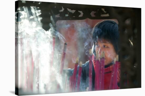 Buddhist prayer, Beijing, China-Godong-Stretched Canvas