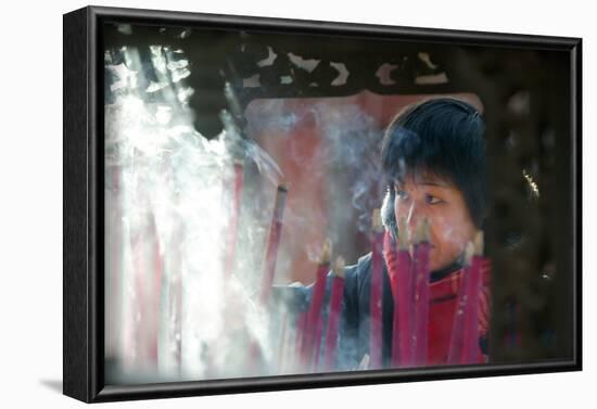 Buddhist prayer, Beijing, China-Godong-Framed Photographic Print