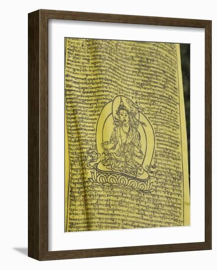 Buddhist Prayer Flag, Taktshang Goemba (Tiger's Nest) Monastery, Paro, Bhutan-Angelo Cavalli-Framed Photographic Print