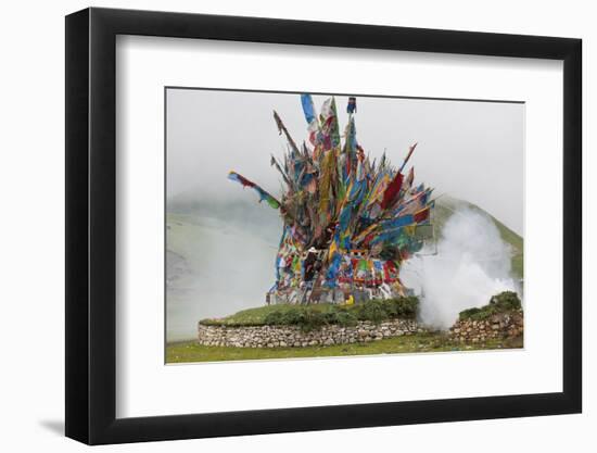 Buddhist Prayer Flags at Horse Festival, Tibetan Area, Sichuan, China-Peter Adams-Framed Photographic Print