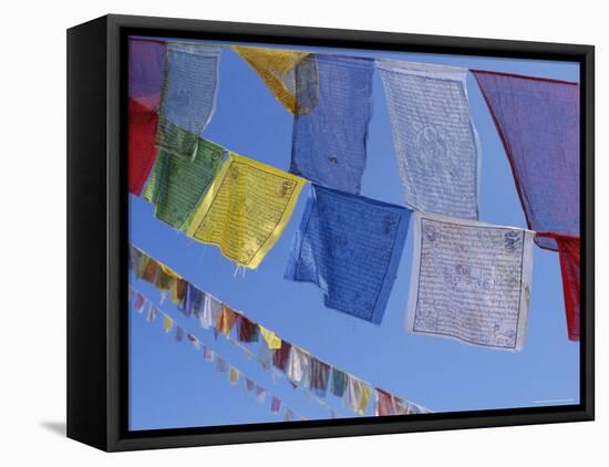 Buddhist Prayer Flags, Bodhnath, Kathmandu, Nepal, Asia-David Poole-Framed Stretched Canvas