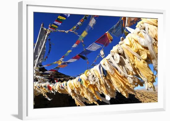 Buddhist prayer flags, Mustang, Nepal, Himalayas, Asia-null-Framed Photographic Print