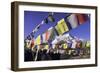 Buddhist Prayer Flags with Mount Kongde Ri Behind Taken Just Above the Town of Namche Bazaar-John Woodworth-Framed Photographic Print