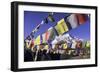 Buddhist Prayer Flags with Mount Kongde Ri Behind Taken Just Above the Town of Namche Bazaar-John Woodworth-Framed Photographic Print