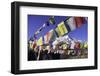 Buddhist Prayer Flags with Mount Kongde Ri Behind Taken Just Above the Town of Namche Bazaar-John Woodworth-Framed Photographic Print