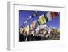 Buddhist Prayer Flags with Mount Kongde Ri Behind Taken Just Above the Town of Namche Bazaar-John Woodworth-Framed Photographic Print