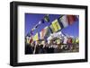 Buddhist Prayer Flags with Mount Kongde Ri Behind Taken Just Above the Town of Namche Bazaar-John Woodworth-Framed Premium Photographic Print