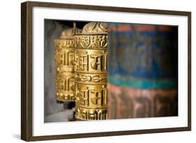 Buddhist Prayer Wheels, Namche Gompa (Monastery), Namche Bazaar, Solu Khumbu Region, Nepal, Asia-Ben Pipe-Framed Photographic Print